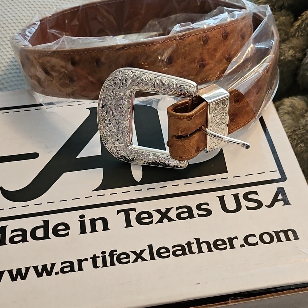 Artifex with Tan Bruciato Full Quill Leather Belt NEW 32